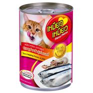 Meow Meow Can Wet Cat Food Tuna Topping Prawn In Jelly 400g