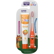 Meril Baby Brushing Training Kit (Combo of a Giraffe Shape Super Soft Bristle Baby Toothbrush and a 45gm Orange Flavour Zero Fluoride Toothpaste) icon