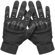 Military Grade Tactical Carbon Fiber Touch Screen Enable Hand Gloves For Bike Heavy Duty Full Finger Protective Sports Gloves Anti Slip Breathable And Water Resistant image