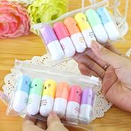 Mini Capsule Highlighters 6 Color 