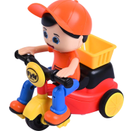Mini Cartoon Inertia Tricycle Delivery Boy Model Toy Car Slide Swing Bicycle
