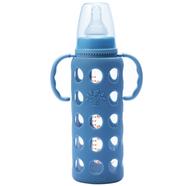 Minitree 240ml Glass Regular - Neck Feeding Bottle With Handle Blue