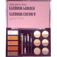 Miss lara Waterproof 6 Colors Eyebrow Stamp Powder Highlighter Stencil Makeup Kit image