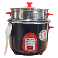 Miyako Beauty Rice Cooker Double Pot Black And Red 1.8 Ltr