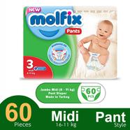 Molfix Pant System Baby Diaper (3 midi Size) (6-11 kg) (60pcs)