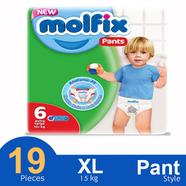 Molfix Pant System Baby Diaper (6 maxi XL Size) (15 kg) (19pcs)