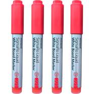 Monami SigmaFlo Liquid White Board Marker 4 Pcs -Red