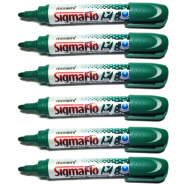 Monami Sigmaflo White Board Marker Round Tip Green- 6 Pcs