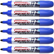 Monami Sigmaflo White Board Marker Round Tip Blue- 6 Pcs