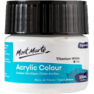 Mont Marte Acrylic Colour Paint Signature 100ml Tub - Titanium White