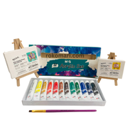 Mont Marte Acrylic Paint With Mini Display Easel And Brush 