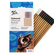 Mont Marte Coloured Charcoal Pencils- 12pc