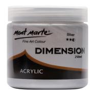 Mont Marte Dimension Acrylic Paint 250ml Pot - Silver - PMDA2543