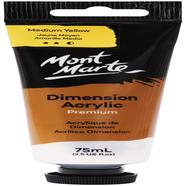 Mont Marte Dimension Acrylic Paint 75ml Tube - Medium Yellow PMDA0006