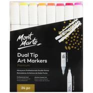 Mont Marte Dual Tip Art Markers in Case Premium 24pc - MMPM0018
