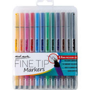 Mont Marte Fine Tip Marker 12pc Tri Grip in Case