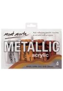 Mont Marte Paint Set - Metallic Acrylic Paint 4pc x 50ml - PMHS0012