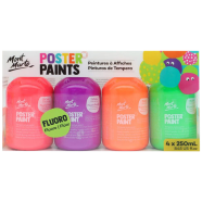 Mont Marte Poster Paint 250ml 4pc - Fluro