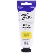 Mont Marte Satin Acrylic Paint 75ml Tube - Lemon Yellow PMSA7503