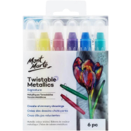 Mont Marte Signature Twistable Colour Sticks, Metallic - 6 pcs