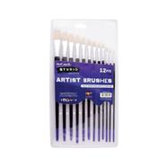 Mont Marte Studio Artist Brushes 12 Pcs Flat 1-12