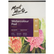 Mont Marte Watercolour Pad German Paper- A3 300gsm 12 Sheet icon