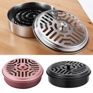 Mosquito Coil Holder Round Steel Mosquito Coil Box With Cover Mosquito Coil Tray Nail Tooth Insect Repellent Candle Holder jingu