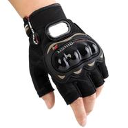 Moto Sports Gear Motorcycle Racing Synthetic Leather Half Finger Gloves - (gloves_pro_b_half_s)