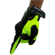Motorcycle Racing Green/Orange Color Full Hand Gloves With Screen Touch Technology Bike Safety For Biker - (gloves_a131_g_xl) icon