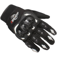 Motorcycle Racing Leather and Fabric Full Finger Gloves Bike Safety For BIKER With Screen Touch Function (gloves_a010_bw_l)