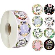 Multi Design Thank You round sticker for Gift Packaging - 500 Stickers