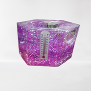 Multipurpose Crystal Hexagon Pen Holder with Room Temperature Meter