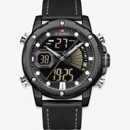 NAVIFORCE Men Military Sport Digital Watch Leather Strap Waterproof Quartz Watches