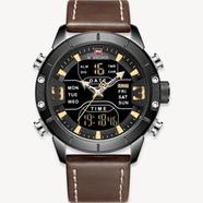 NAVIFORCE Quartz Watch Men Luxury Digital Sport Waterproof Wristwatches Leather Strap Business Watch image