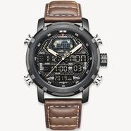 NAVIFORCE Watch for Men Luxury Digital Chronograph Analog Sport Watches Military Waterproof Genuine Leather Wristwatch - NF9160