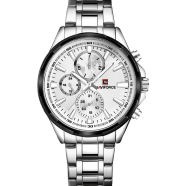 NAVIFORCE Watch for Men Military Sport Stainless Steel Strap Waterproof with 24 Hour Date Display Wristwatch - NF9089CH