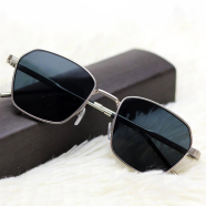 NEW Sunglasses Fashion Silver-Black Metallic Frame New Vintage Men And Female icon