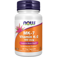 NOW MK-7 MenaQ7 Vitamin K2 100 mcg 60 Veg Capsules