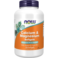 NOW Magnesium and Calcium With Zinc and Vitamin D3 120 Softgels