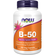 NOW Vitamin B-50 mg Nervous System Health 100 Veg Capsules -523104417