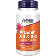 NOW Vitamin D-3 and K-2 - 120 Veg Capsules