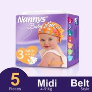 Nannys Baby Love Belt System Baby Diaper (Midi) (4-9kg) (5pcs) - NBD-Midi5
