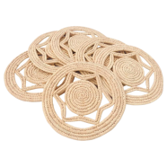 Natural Palm Leaves Round Placemats12x12 Inch 6 Pcs Set - 55050 icon