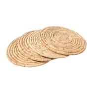 Natural Palm Leaves Round Placemats 12x12 Inch 6 Pcs Set - 55049