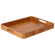 Natural Wooden Serving Tray With Handles icon