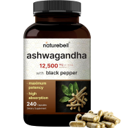 NatureBell Ashwagandha 12,500 mg Equivalent With Black Pepper 240 Capsules -522755177