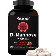 NatureBell D-Mannose 500mg Capsules 2000mg Per Serving 240 Veggie Capsules -522762050