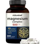 NatureBell Magnesium Complex Supplement 500 mg 300 Capsules