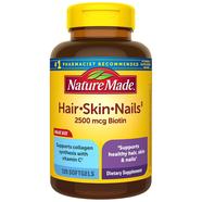 Nature Made Hair Skin and Nails with Biotin 2500 mcg, Dietary Supplement For Healthy Hair Skin and Nails Support, 120 Softgels