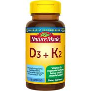 Nature Made Vitamin D3 plus K2 – 30 Softgels